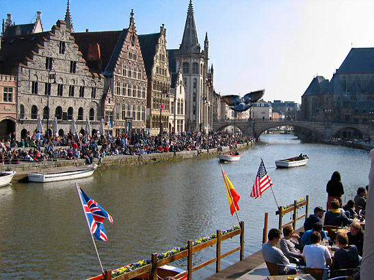 river scene in Bruges, Belgium