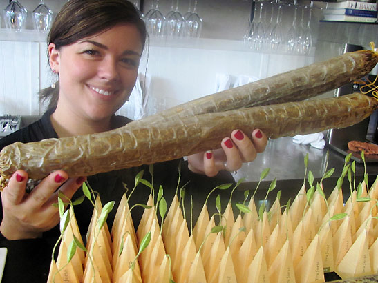 homemade salamis and charcuterie at Santé with co-owner Kate Hansen