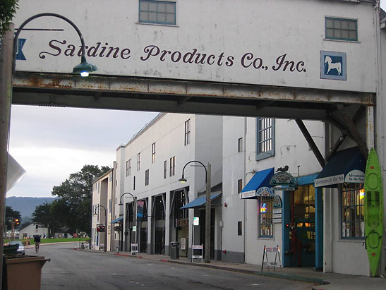 the old Cannery Row in Monterey now filled with little shops, galleries, restaurants and tasting rooms