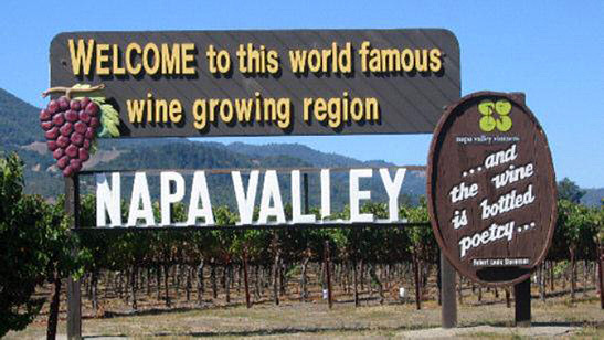 welcome sign at the Napa Valley