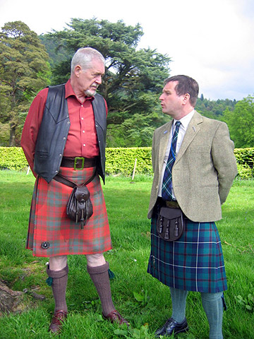 two Scotsmen in traditional kilts