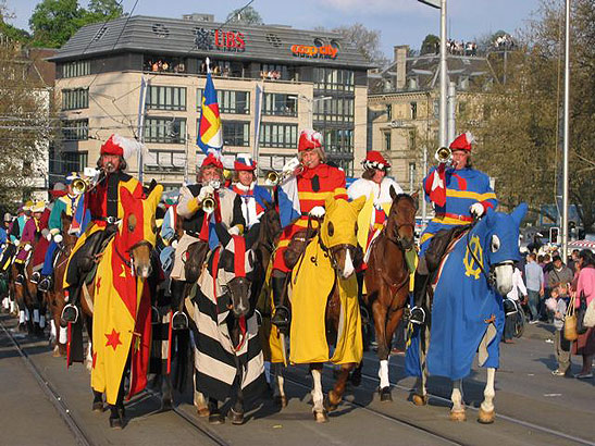 guilds on parade at the spring festival, Zurich, Switzerland