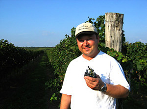 Fritz Wieninger in his vineyard