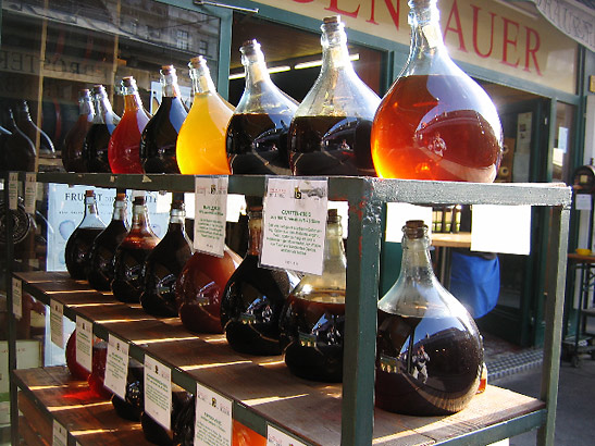 Erwin Gegenbauer's vinegar for sale, Naschmarkt, Vienna