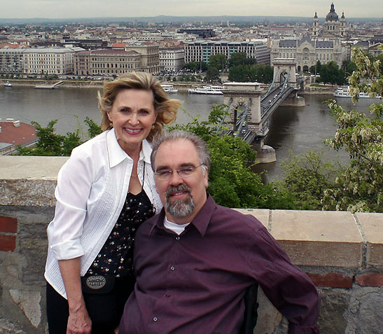 Brom and Anne Wikstrom above the Chain Bridge in Budapest