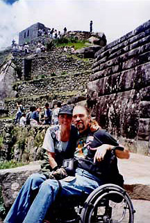 writer with his wife at Machu Picchu