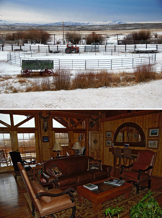 exterior and interior views of the Cottonwood Guest Ranch