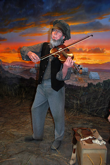 figure of a fiddler at the Northeastern Nevada Museum