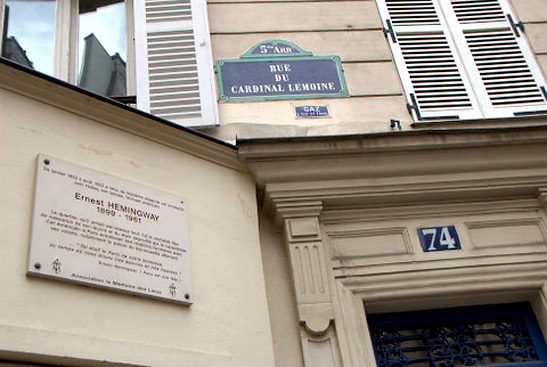 Hemingway's first apartment on 74 rue du Cardinal Lemoine, Left Bank of Paris