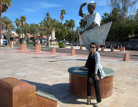 The Old Man and The Sea sculpture on the Alvaro Obregon Malecon or seaside walkway, La Paz