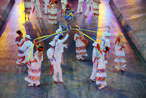 dancers performing at the Xcaret