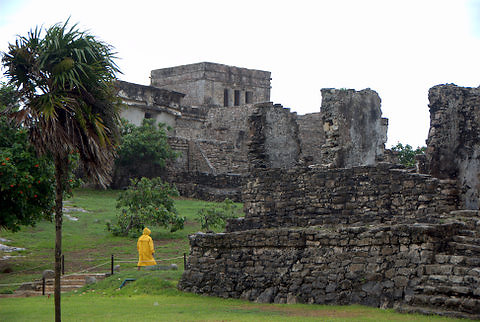 Mayan ruins on the coast at Tulum near Playa del Carmen