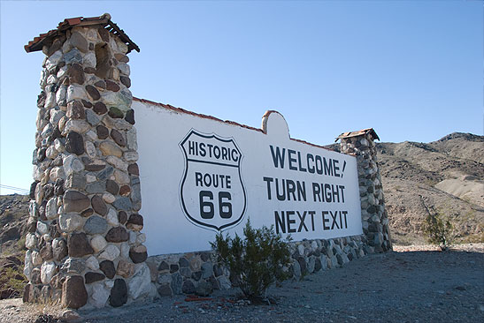 Route 66 road sign