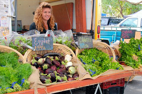 organic vegetables and fruits at the Santa Barbara Farmers's Market