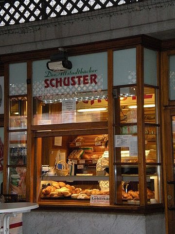 window of a typical bakery in Augsburg