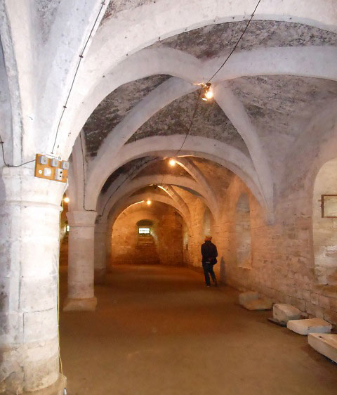 the cellar of Chateau de Germolles