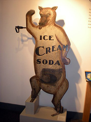 ice cream soda advertisement at the Millyard Museum, Manchester