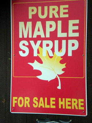 maple syrup sign