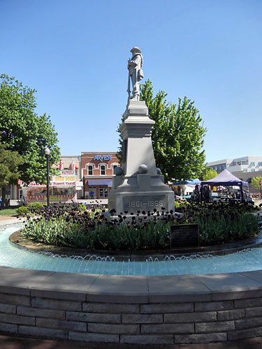 statue of a Confederate soldier at Bentonville square