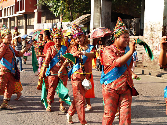 Diyandi male dancers during the Kasadya street dancing on Pagpakanaug Day, Iligan City