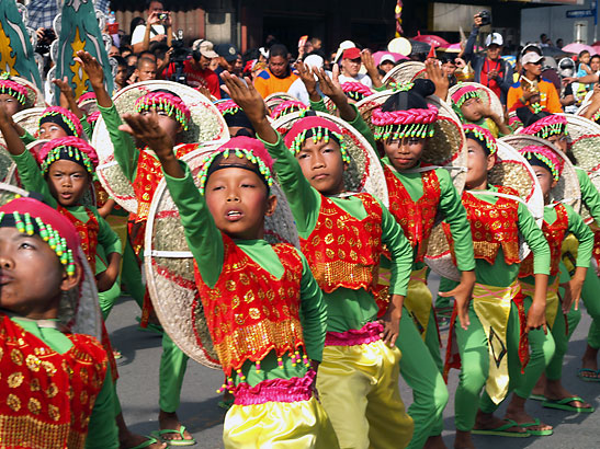school children from Balabagan, Lanao del Sur performing at the Kasadya street dancing on Pagpakanaug Day, Iligan City