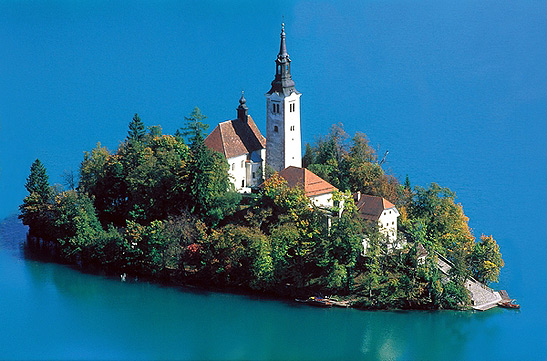 the Church of the Assumption in Bled, another view