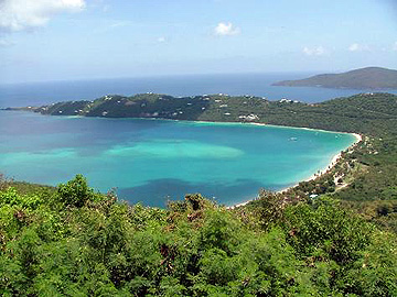 panoramic view of Magen's Bay, St. Thomas, US Virgin Islands