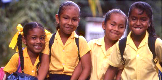 a group of schoolgirls, Dominica