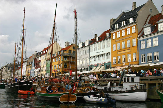 17th century town houses line Copenhagen's Nyhavn canal area
