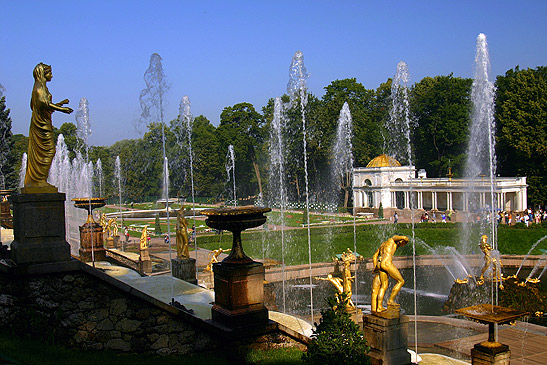 the park and palace at Peterhof, St. Petersburg, Russia