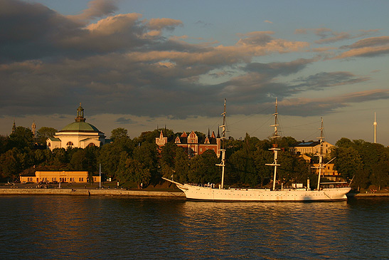 sailing ship docked at Stockholm, Sweden