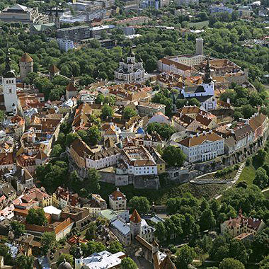 aerial view of Old Town, Tallinn