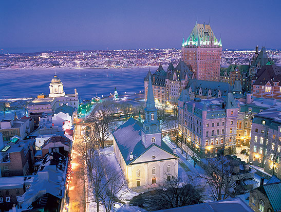 view of Qubec City, Qubec with the St. Lawrence River in the background