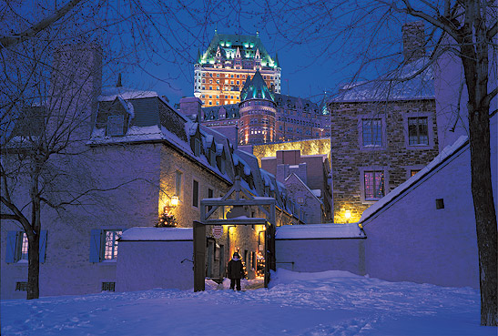 view of the Fairmont Le Château Frontenac in winter, Québec City