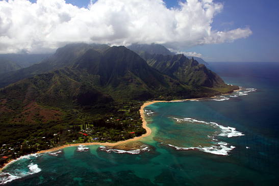 aerial view of Kaua'i Island