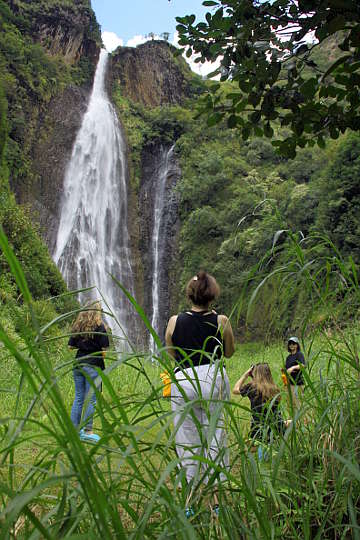 Manawaiopuna waterfall, Kaua'i - used as a backdrop for the first two Jurassic Park movies