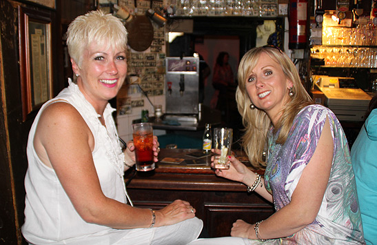 two lady patrons at O'Donoghue's Pub in Dublin, Ireland