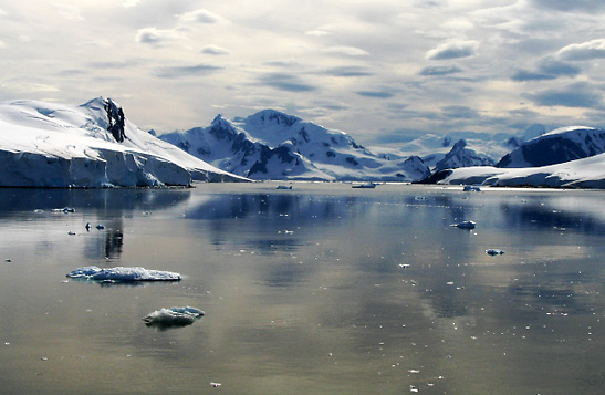 Half Moon Island viewed from a cruise ship, Antarctica