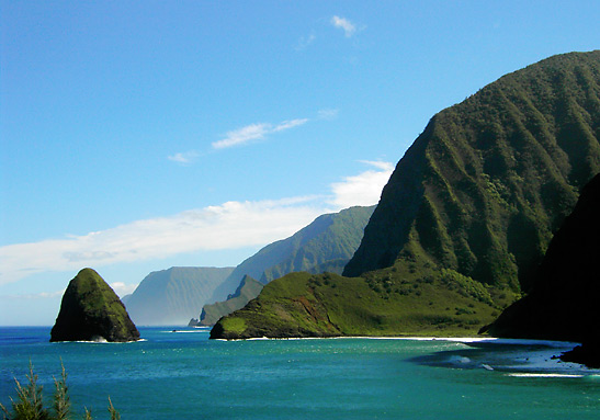 cliffs along the coast at Moloka'i, Hawai'i