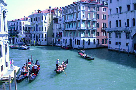 gondolas on the Grand Canal, Venice, Italy