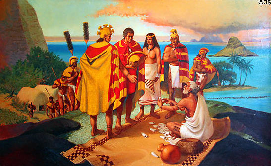Council of Chiefs painting showing King Kahekili of Maui