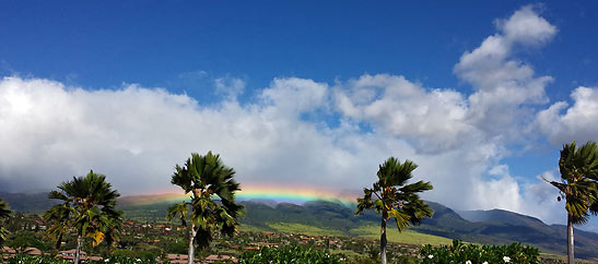rainbow inland as viewed from Ka'anapali Beach