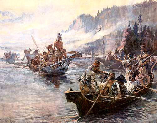 Lewis and Clark on the Lower Columbia, a painting by C.M. Russell