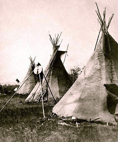 Nez Perce teepees in Montana, 1871