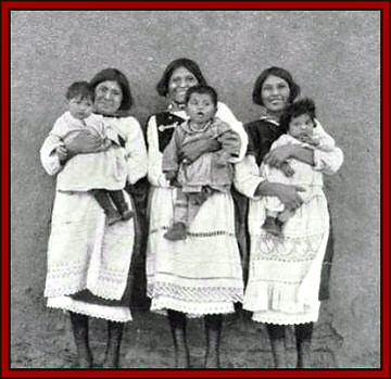 Pueblo people mothers with their children