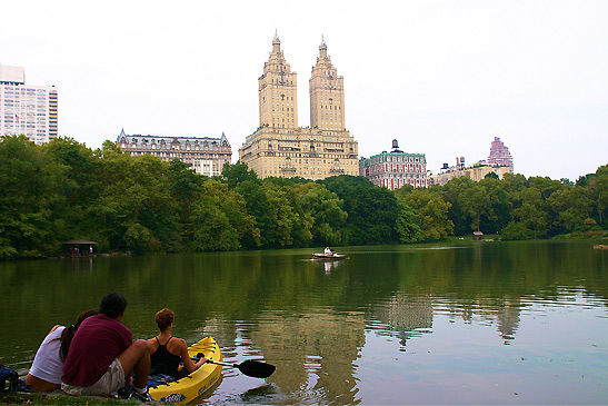 kayaks on the Reservoir, Central Park, New York City