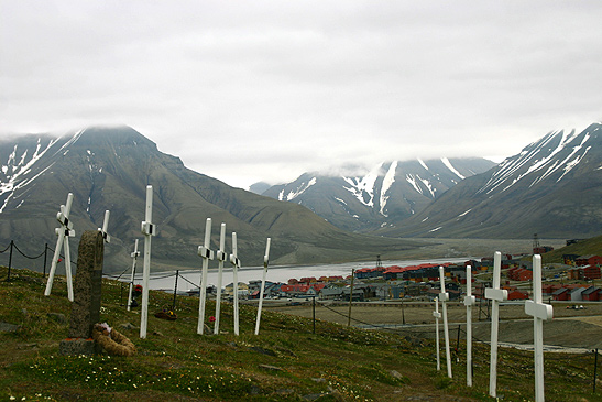 cemetery overlooking Longyearbyen, Spitsbergen