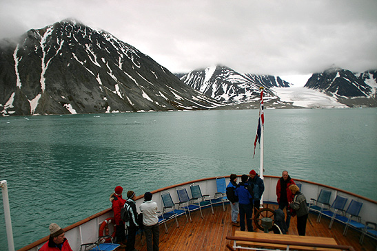 on board the wooden deck of MS Nordstjernen