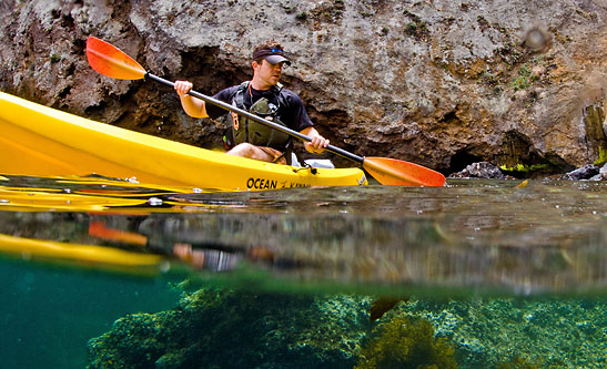 kayaking at Santa Cruz Island