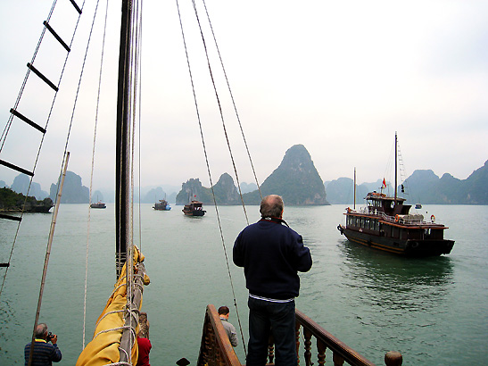 view of Ha Long Bay from boat